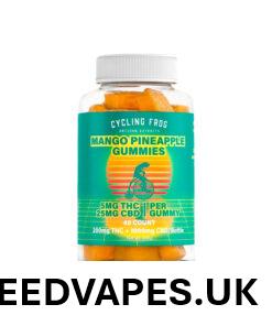 Cycling Frog, 5mg THC + 25mg CBD Gummies, Mango-Pineapple, Full Spectrum, 40ct, 200mg THC + 1000mg CBD