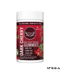 Wyld CBD, Dark Cherry Sleep CBD+THC Gummies, Full Spectrum, 30ct, 60mg THC + 150mg CBN + 600mg CBD