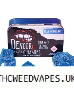 Blue Raspberry – Devour Cannabis Gummies 100mg