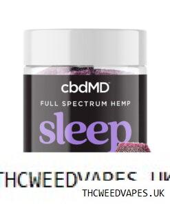 cbdMD, Sleep CBD Gummies, Raspberry, Full Spectrum, 30ct, 90mg THC + 600mg CBN + 1500mg CBD