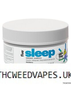 five, Knockout Sleep CBD+THC Melatonin Gummies, Blackberry, Full Spectrum, 20ct, 100mg THC + 1000mg CBD