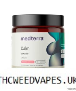 Medterra, Calm 25mg CBD+ Gummies, Strawberry Lemonade, Broad Spectrum THC-Free, 20ct, 500mg CBD